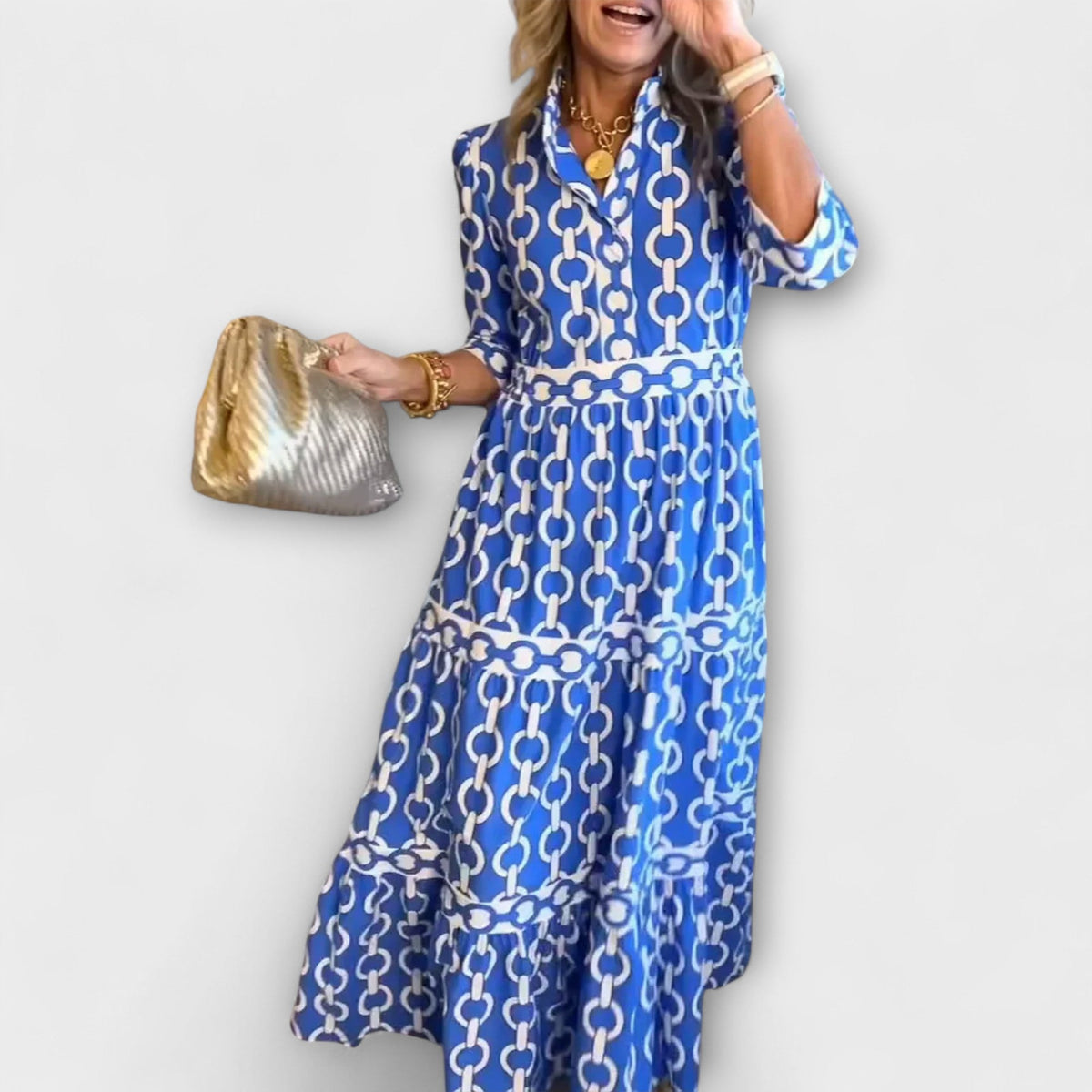 Sophia | Midi Dress with Chain Pattern