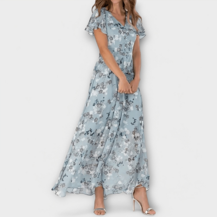 Jasmina | Floral Chiffon Maxi Dress